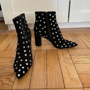 Rhinestone Studded Black Bootie